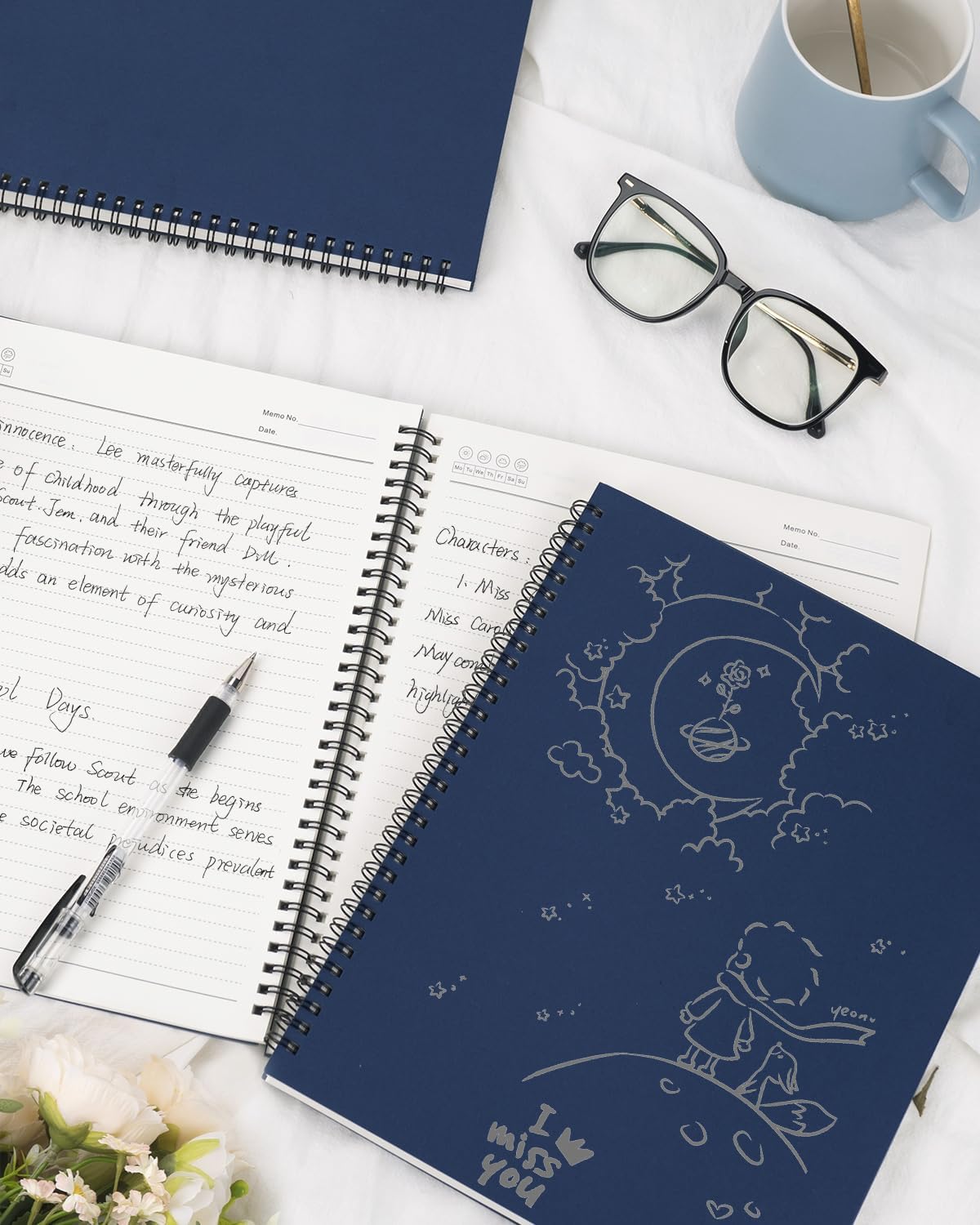 Dynta 3Packs Large Spiral Notebooks 8.5 "x 11" Lined College Ruled Journals for Work, School, Good for Students and Office, 160 Pages/80 Sheets with 100 GSM Lined Paper(3 Colors)
