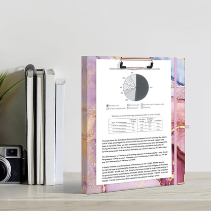 Ospelelf Binder 3 Ring 1 Inch, Floral Round Ring Clipboard Binder for Letter Size with 5 Tab Dividers, File Folder Labels, for School and Office Supplies