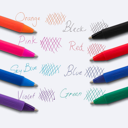 Pentel Wow! Retractable Ballpoint Pen, (1.4mm), Bold Line, Black Ink, Pack of 8 (BK444BP8A)