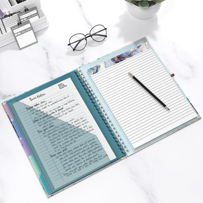 Hongri Clipboard Folio with Refillable Lined Notepad, 8.5 x 11 Folders with Storage 10 Pockets, Spiral Portfolio, Size 12.8X 9.7 in, Office & School Supplies, Skeleton