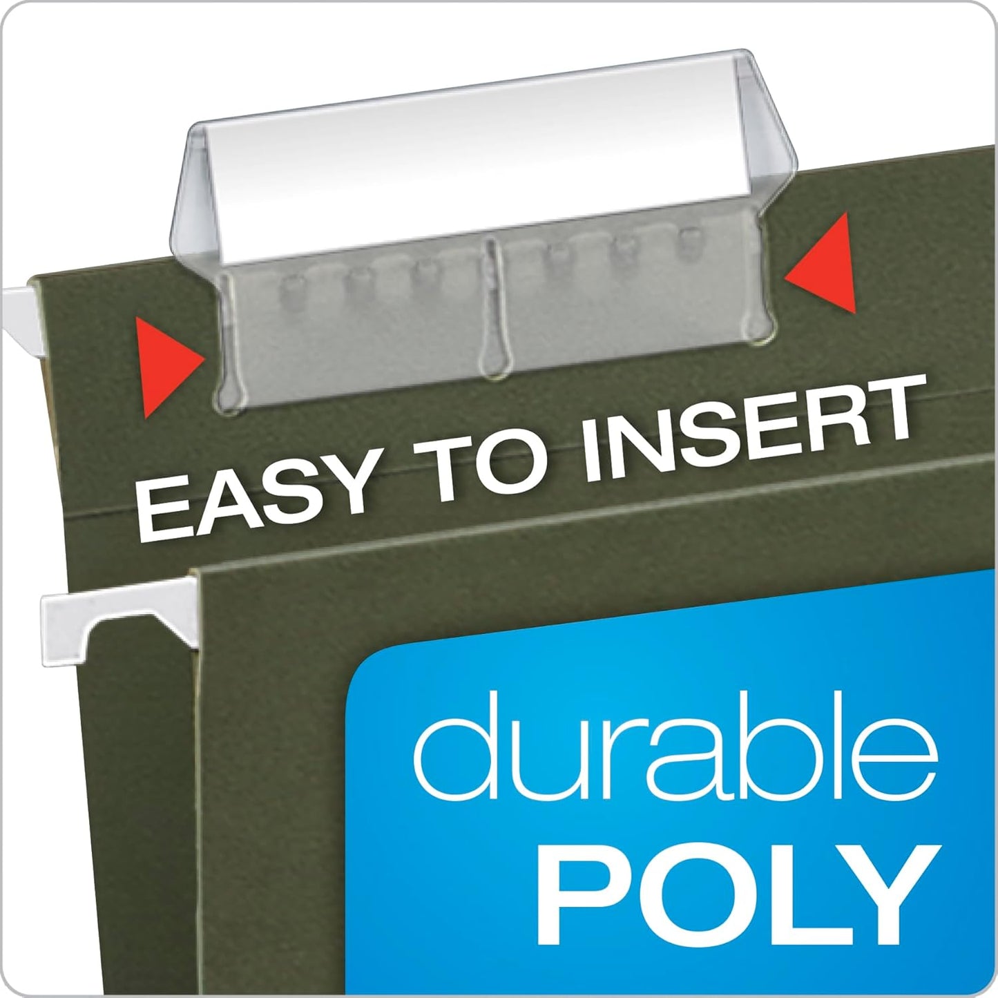 Pendaflex Hanging Folder Tabs, 2", Clear Yellow, 25 Tabs and Inserts per Pack (42 YEL)