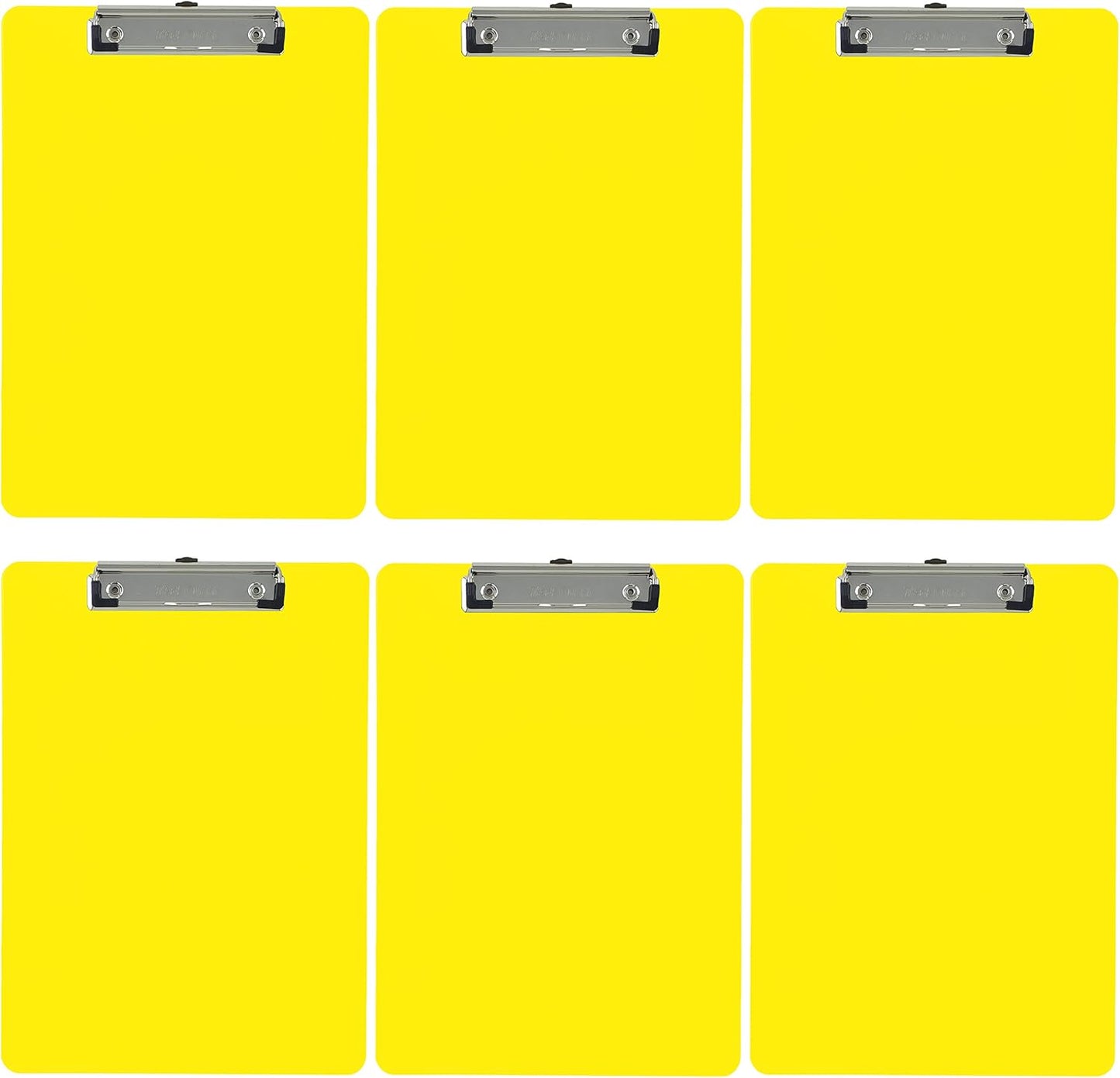 Trade Quest Plastic Clipboard Opaque Color Letter Size Low Profile Clip (Pack of 6) (Black)