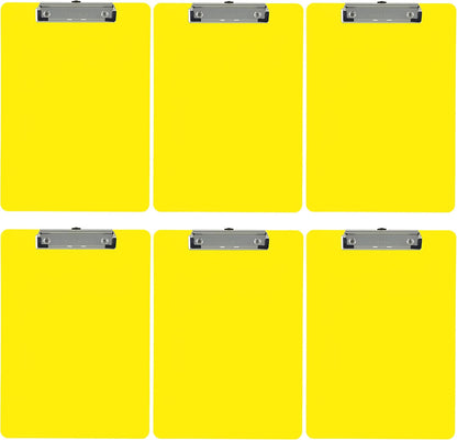 Trade Quest Plastic Clipboard Opaque Color Letter Size Low Profile Clip (Pack of 6) (Black)