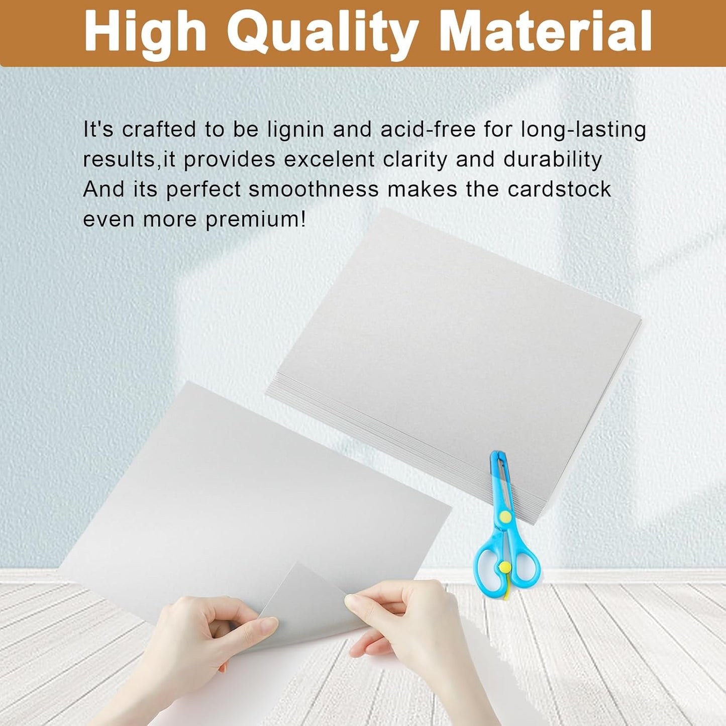 Silunkia 100 Sheets White Cardstock 5 Assorted Sizes Craft Paper, 200gsm/75lb White Card Stock Certificates Paper for DIY Cards Making, Business Cards, Wedding Invitations, School Crafting, Menus
