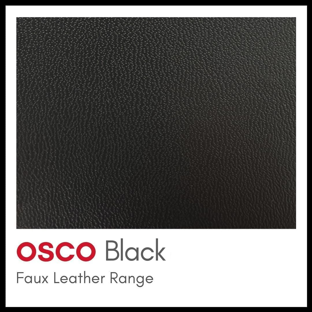 OSCO Black Faux Leather Letter Holder | Mail Sorter | Post Rack | Envelope Organiser | Document Stand | Desk File Storage | Display Slots | H14 x W17.5 D10 cm |