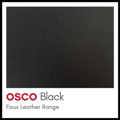 OSCO Black Faux Leather Letter Holder | Mail Sorter | Post Rack | Envelope Organiser | Document Stand | Desk File Storage | Display Slots | H14 x W17.5 D10 cm |