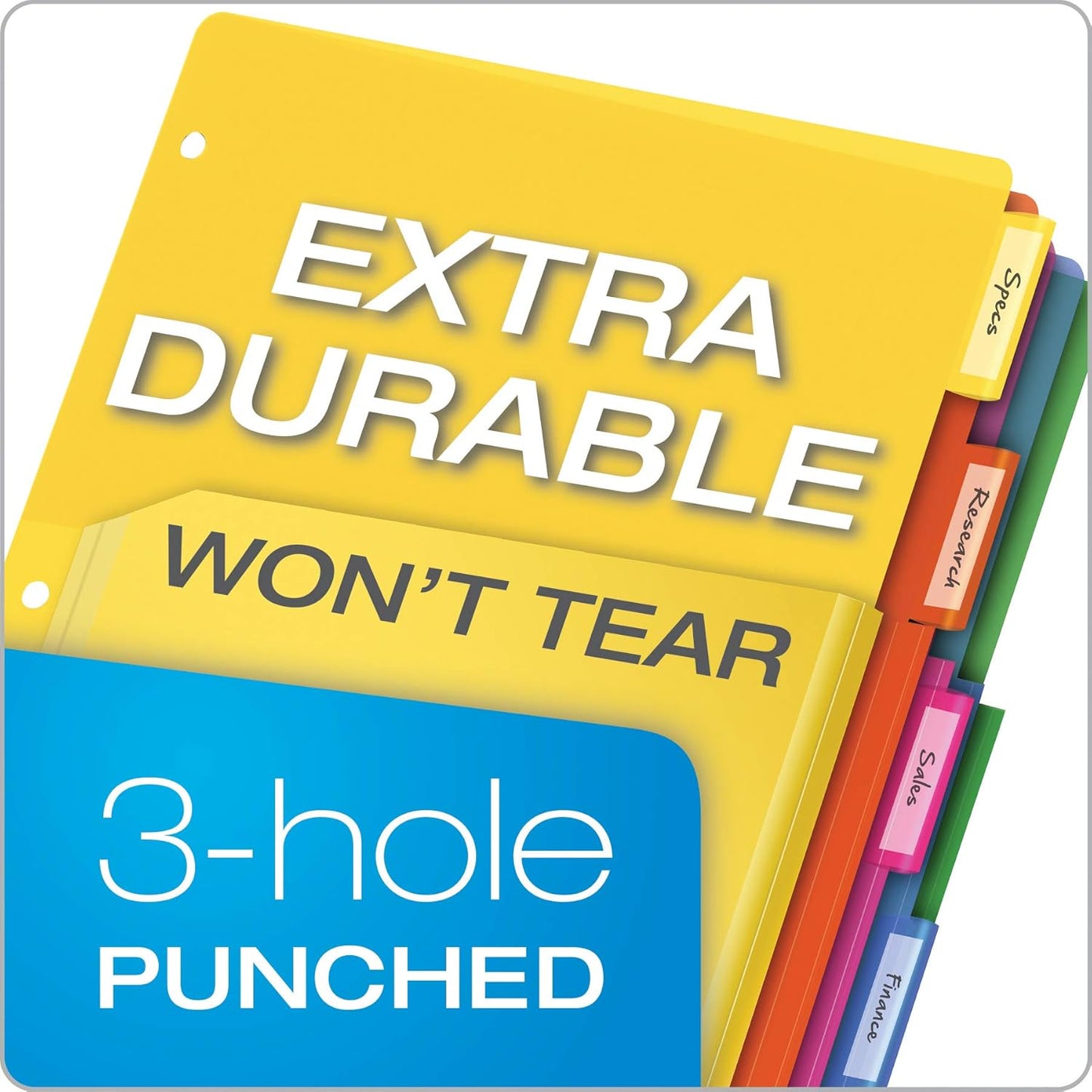 Oxford Binder Dividers with Pockets, 3 Pack, 5 Multicolor Tabs with Inserts, Pockets Expand 1/4", Flexible Lightweight Plastic Dividers for 3 Ring Binders