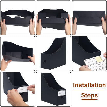 Magazine File Holder(6 Pack), Cardboard Magazine File Holder,Document Organizer,Desk File Organiser For School, Office, Home Magazine File Storage
