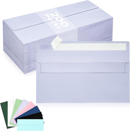 50 Pack #10 Business Envelopes, Sage Green Standard Envelopes Self Seal, Letter Size Mailing Envelopes for Checks Letters Invoices Statements Birthday Graduation Wedding, 4 1/8 x 9 1/2 Inch