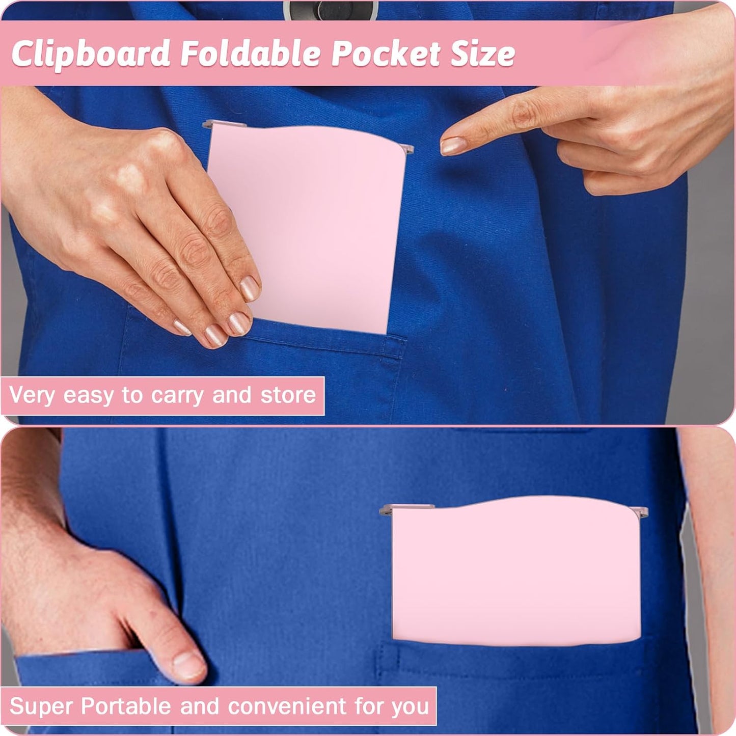 Nursing Clipboard Foldable Clipboard Medical: Edition Cheat Sheets Aluminum 3 Layers Foldable Clipboards Nursing Pocket Size Profile Clip Nurse Clipboards Notepad for Nurses Students and Doctors