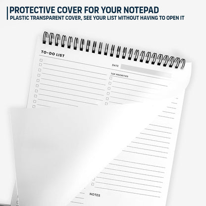 To Do List Notepad: With Multiple Functional Sections - 6.5 x 9.8" 60 Sheets - Spiral Daily Planner Notebook - Task CheckList Organizer Agenda Pad for Work - Note & Todo List Organization Notebooks