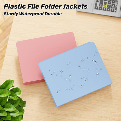 Ansook Poly Legal Size 5.25" Expansion File Pockets,6 Pack Pastel Large Capacity File Pockets Folders,Heavy Duty File Pocket for Cabinet,with Straight-Cut Tab,hold 8.5" x 11" documents & Manila Folder