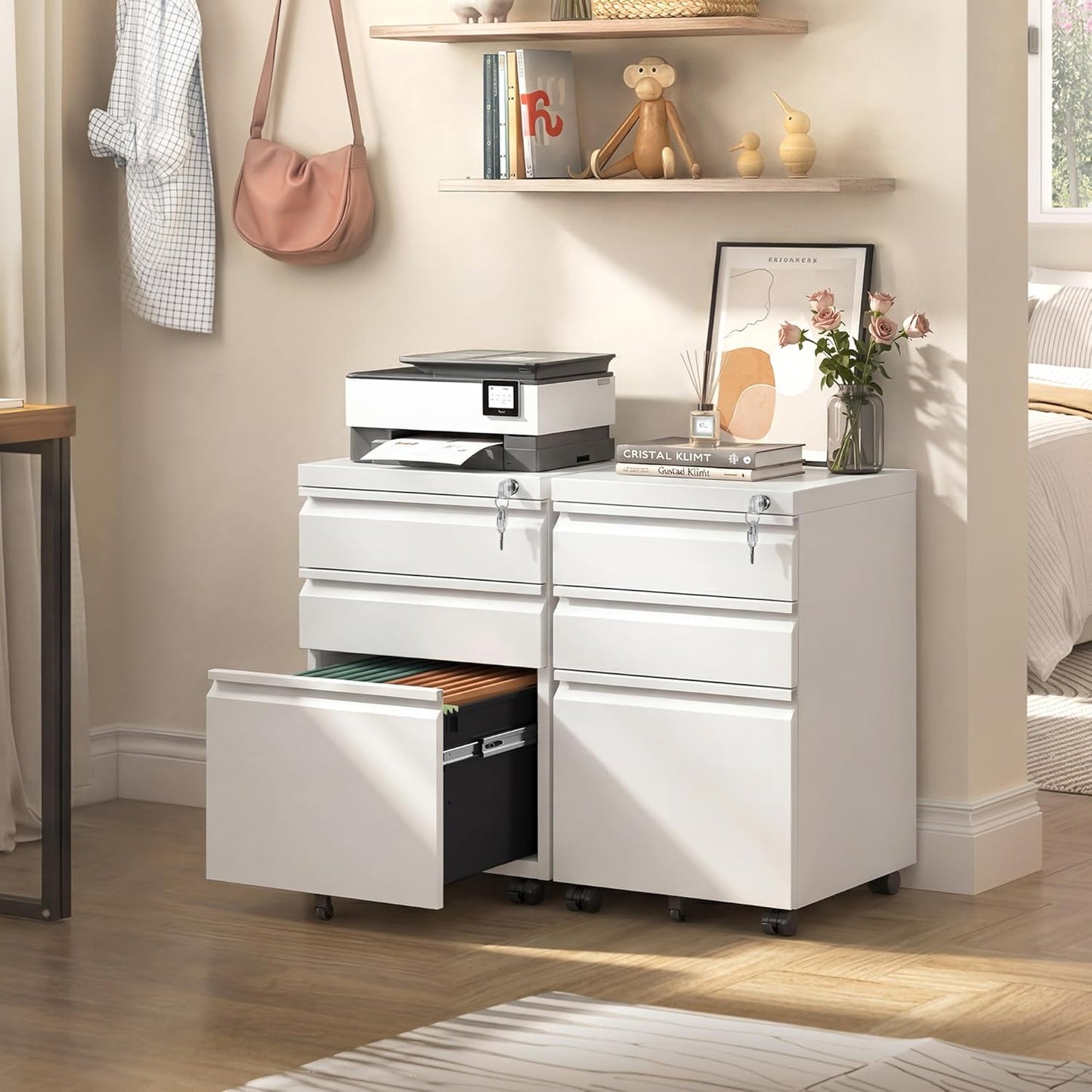 DEVAISE 3 Drawer Mobile File Cabinet Under Desk Office, Fully Assembled Except Casters, Letter/Legal Size, Black