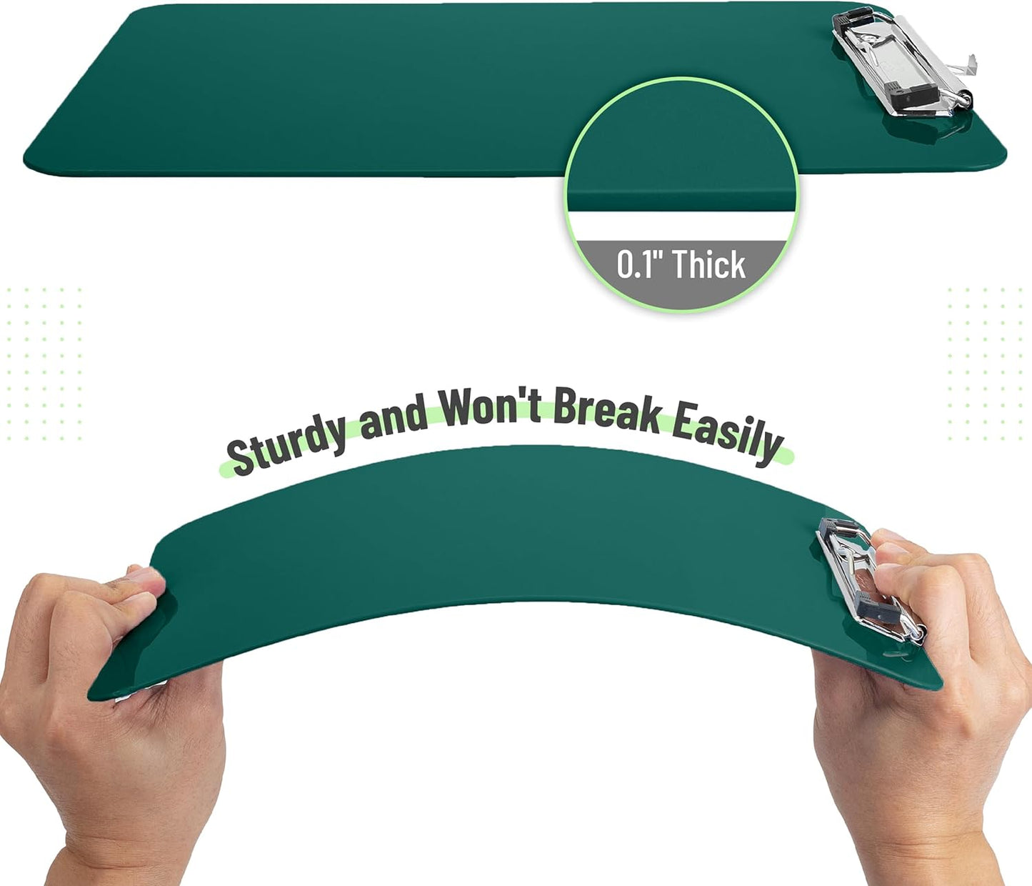 Mr. Pen- Plastic Clipboard, Letter Size, Black, Clipboard Plastic, Low-Profile Metal Clip with Retractable Hanging Hole