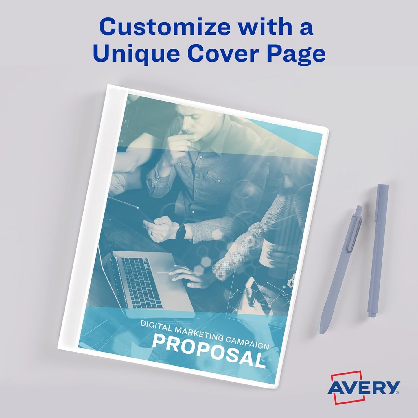Avery Classic Presentation Book, Clear Front Window for Title Page, 12 Non-stick Pages, 1 White Book (47671)