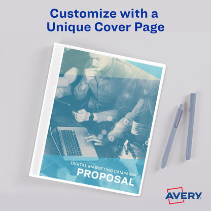 Avery Classic Presentation Book, Clear Front Window for Title Page, 12 Non-stick Pages, 1 White Book (47671)