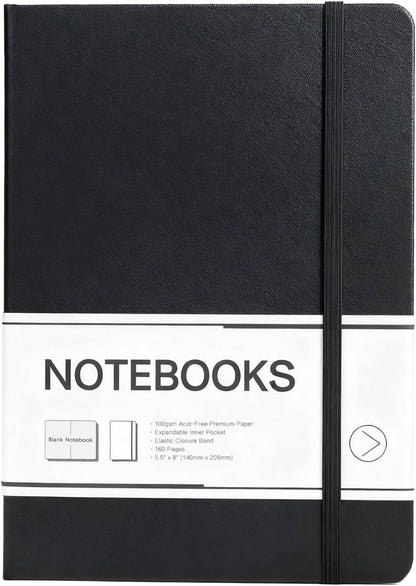 M&G Dotted Journal Notebook, 160 Pages, A5 Medium Size 5.6" x 8" for Men Women, 100GSM Thick College Ruled Paper Bullet Journal for Note Taking, Work & Office, Leather Hardcover, Green