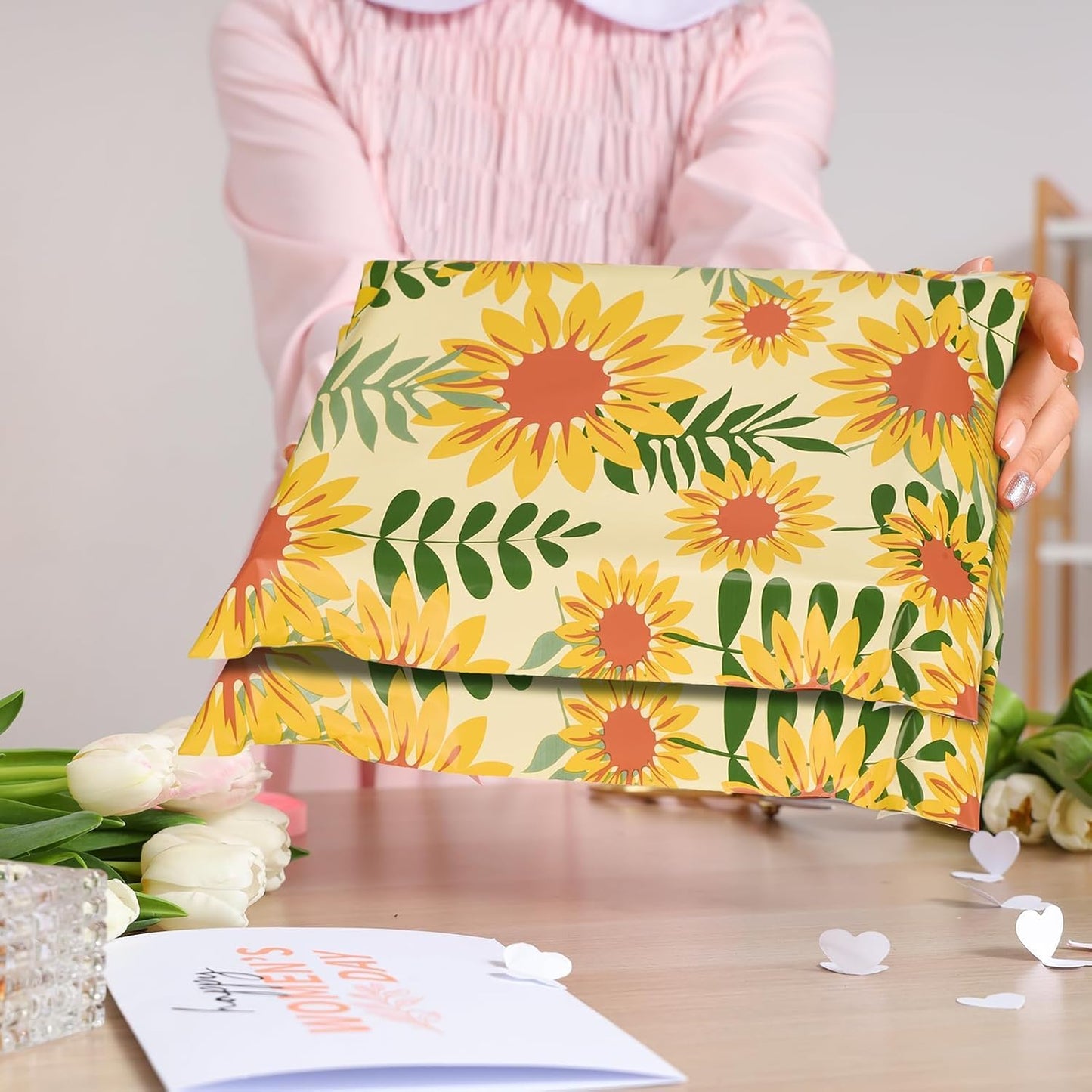Metronic Cute Poly Mailers 10x13" 50pc Small Shipping Bags, Strong Adhesive Mailers Poly Bags for Business, Waterproof Mailing Envelopes for Packing Shipping Clothes Gifts, Gradient BluePink