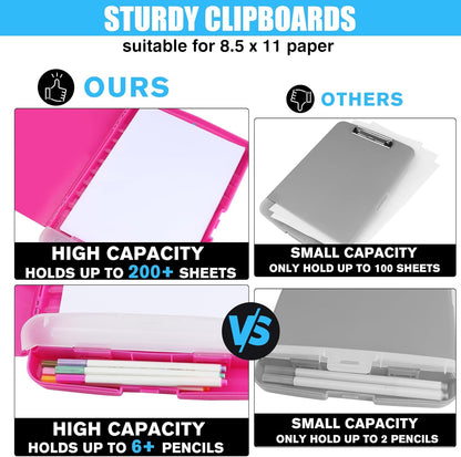 Red Plastic Clipboard with Storage,TFDLCG zm High Capacity Clip Boards 8.5x11,A4 Binder Nursing Clipboard Folder Heavy Duty for Women Teachers Work,School Office