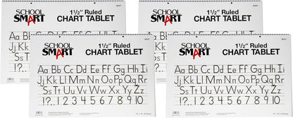 School Smart Chart Tablet, 24 x 16 Inches, 1 Inch Rule, 25 Sheets