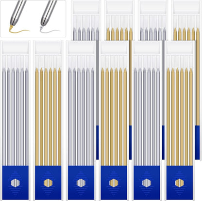 Spakon 60 Pcs 2.8mm Lead Refill Carpenter Construction Pencils Marker Lead Refills Dry Mechanical Woodworking Pencil Tools for Writing Drawing Drafting (Black)