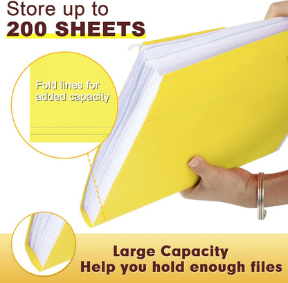 HERKKA Hanging File Folders, 30 Pack Reinforced Letter Size Hanging Folders, Designed for Bulky Files, Filing Cabinet, 1/5-Cut Adjustable Tabs (Blue)