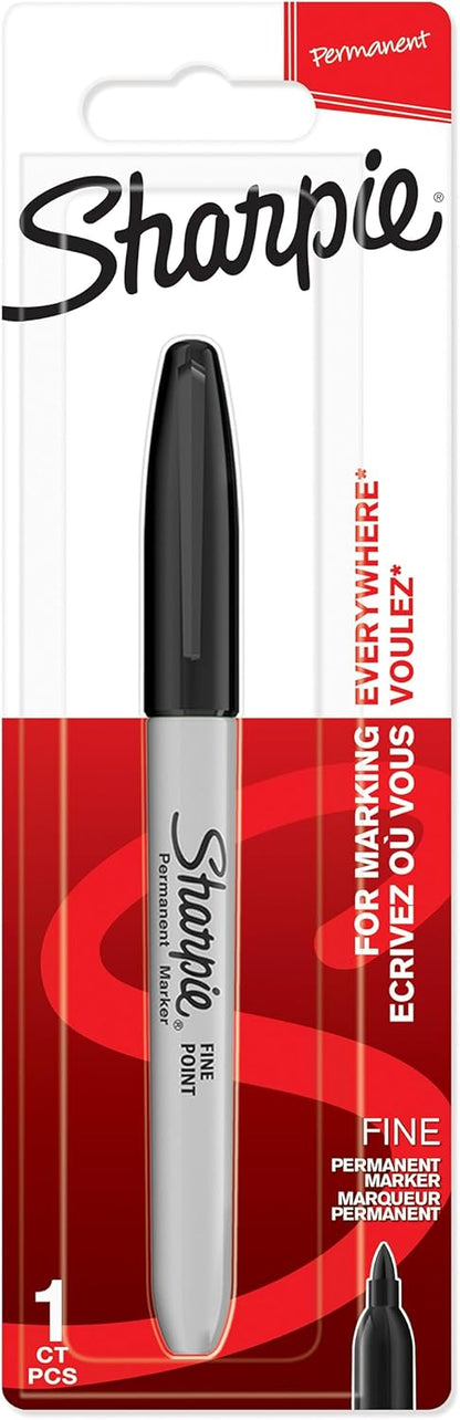 Sharpie Permanent Markers | Fine Point for Bold Details | BlackBlueRed and Green Ink Colours | 4 Marker Pens