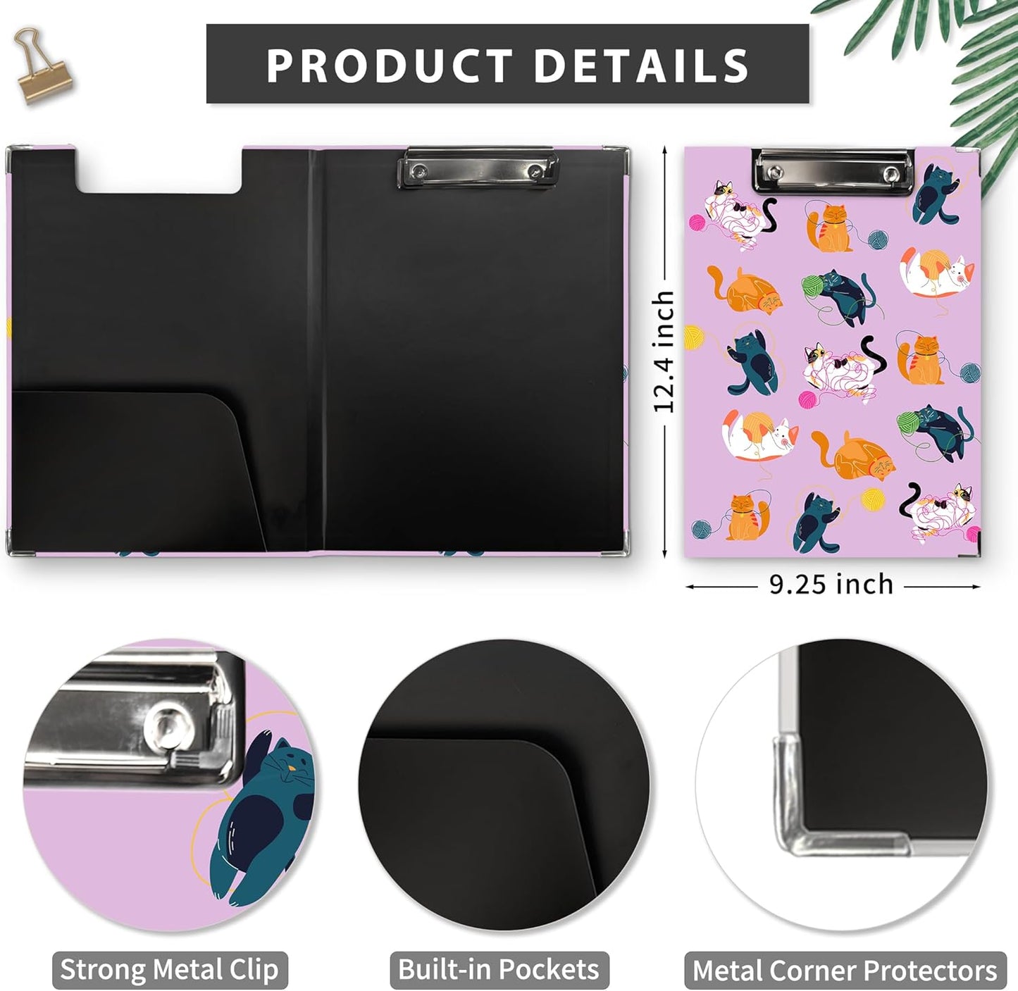 Dog Animal Clipboard Folio with Storage, Cute Dogs Decorative Clipboard Folder, Puppy Dog Clipboards for Women Kids, Life is Better with Dogs Gifts Office School Supplies, 12.4x9.2In