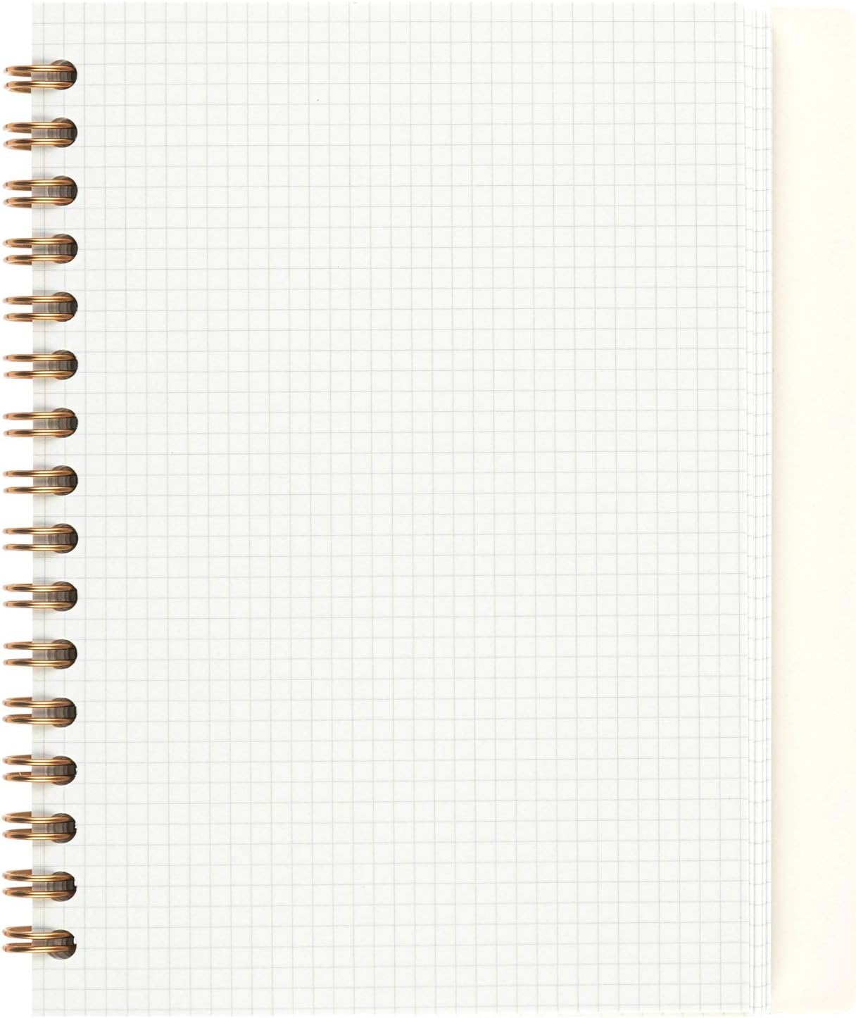 Maruman Septcouleur Grid Notebook- A5, 8.35" x 6.22", 100 Sheets / 200 Pages, 3mm Graph Paper Journal, Durable Rose Gold Wire-bound Spiral, Water Resistant Cover, Spicy Coral Pink, Made in Japan