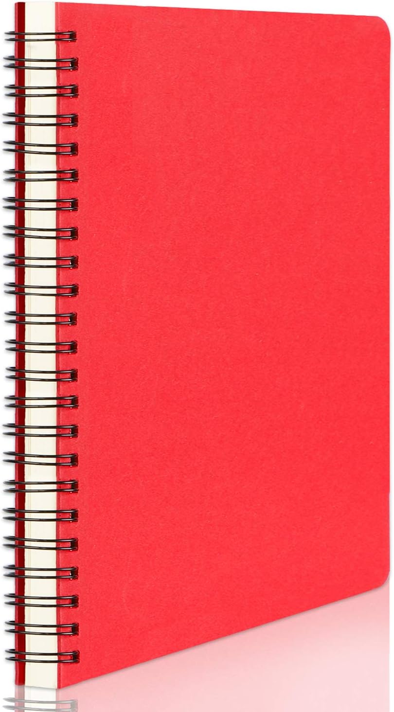 EUSOAR Spiral Notebook, A5 12packs 5.5"X8.3" 120 Pages Lined Travel Writing Notebooks Journal, Memo Notepad Sketchbook, Students College Office Business Subject Diary Ruled Book Journal-Black Cover