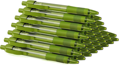 deegtran Pens Bulk, 30 Pack No Bleed Black Ink Click Pens with Soft Grip, Wholesale Retractable Ballpoint Pens for Office School, Medium Point Smooth 1.0MM