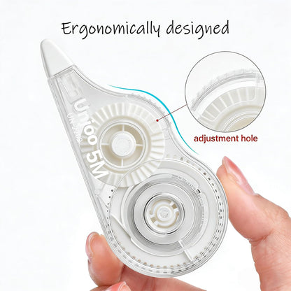 Unjoo White Correction Tape, Easy To Use Applicator for Instant Corrections Wrong Writing At Any Time, For school, Office (12pack, 5M/196" x 0.2", Black)