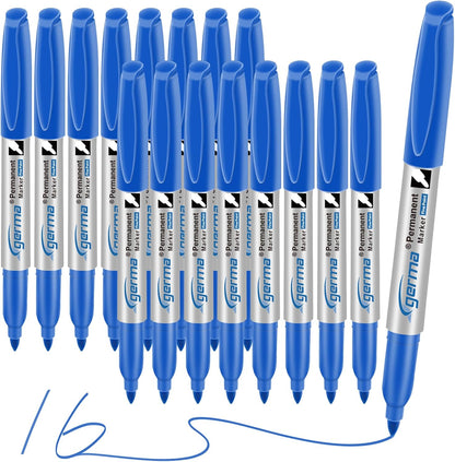 Cgerma Ultra Fine Point Permanent Markers Black, 18 Pack Ultra Fine Tip Markers, Waterproof, Quickly Dry, No bleed, Works on Plastic, Wood,Stone, Metal and Glass for School Office Home