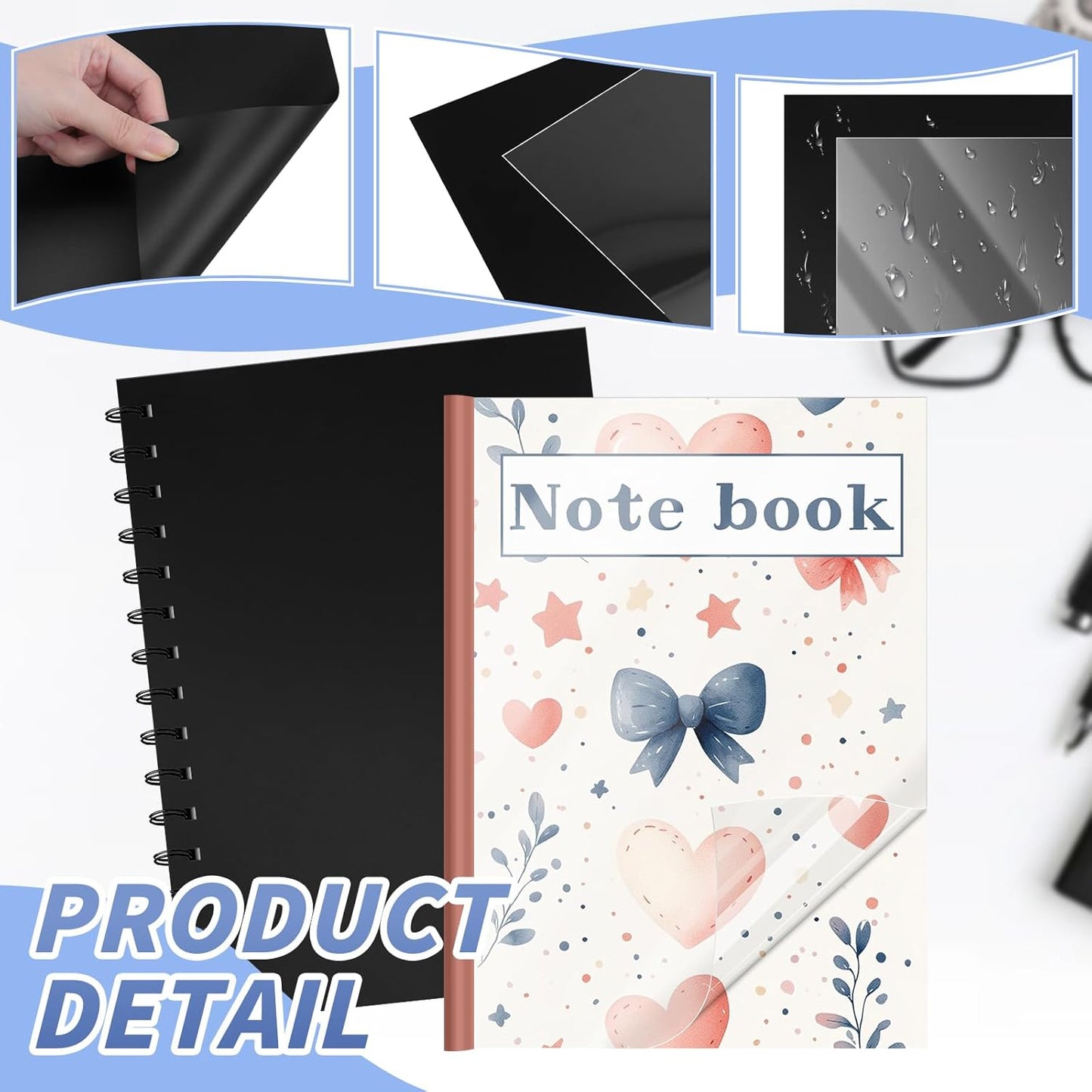 VOKOY 60 Pack 8.5x11 Inches Binding Covers and Backs Set, Letter Size Quality Un-Punched Report Covers, 30 Pcs 10mil Clear Binding Covers 30 Pcs 12mil Black Plastic Covers for Home Office School