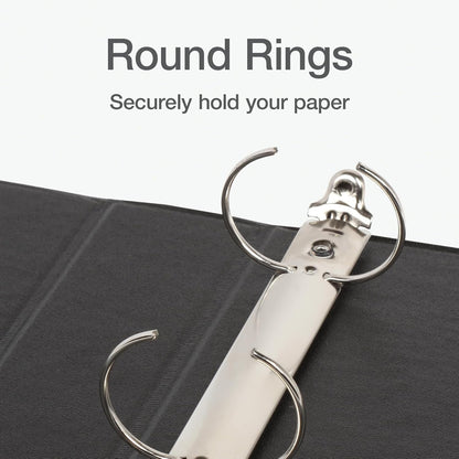 Oxford Ring Binders, 1.5" Round Ring Binders, View Binder, Covers on 3 Sides, XtraLife Hinge, Non-Stick, PVC-Free, White, 350 Sheet Capacity (1002547)