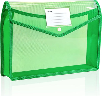 Plastic Expanding File Folder, Folders for Documents, Transparent Envelopes with Elastic Closure, File Folder Organizer Holder, Large Capacity, Fit Letter/A4 Size (2Pcs)