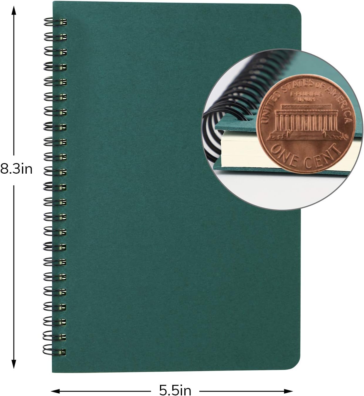 EUSOAR Spiral Notebook, A5 12packs 5.5"X8.3" 120 Pages Lined Travel Writing Notebooks Journal, Memo Notepad Sketchbook, Students College Office Business Subject Diary Ruled Book Journal-Black Cover