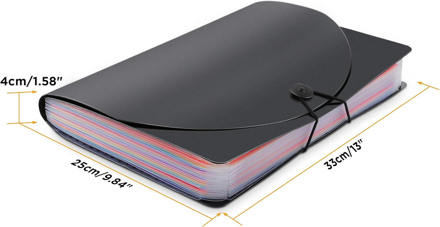 Large Accordion File Organizer, 24 Pockets Legal File Folder, Expanding File Folder for Legal/Letter/A4 Size Papers, Receipt, Bills, Important Documents