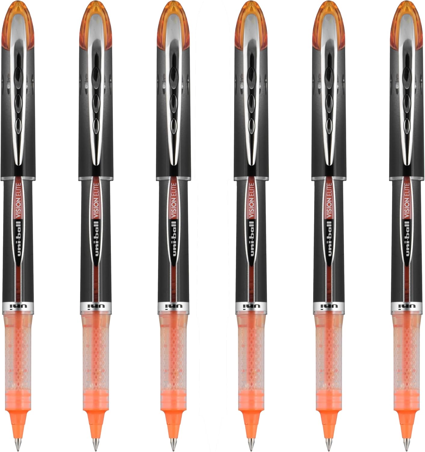 uniball Vision Elite Rollerball Pen, Micro Point (0.5mm), Blue Ink, 6 Pens