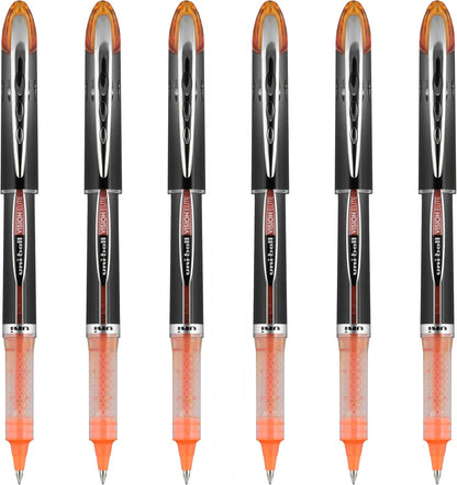 uniball Vision Elite Rollerball Pen, Micro Point (0.5mm), Blue Ink, 6 Pens