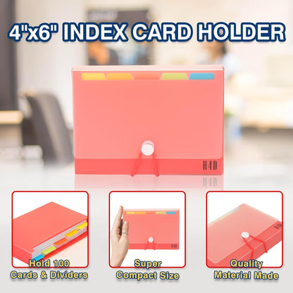 H4D 3x5 Index Card Case with 100 Heavyweight Ruled Index Cards and Dividers, Black
