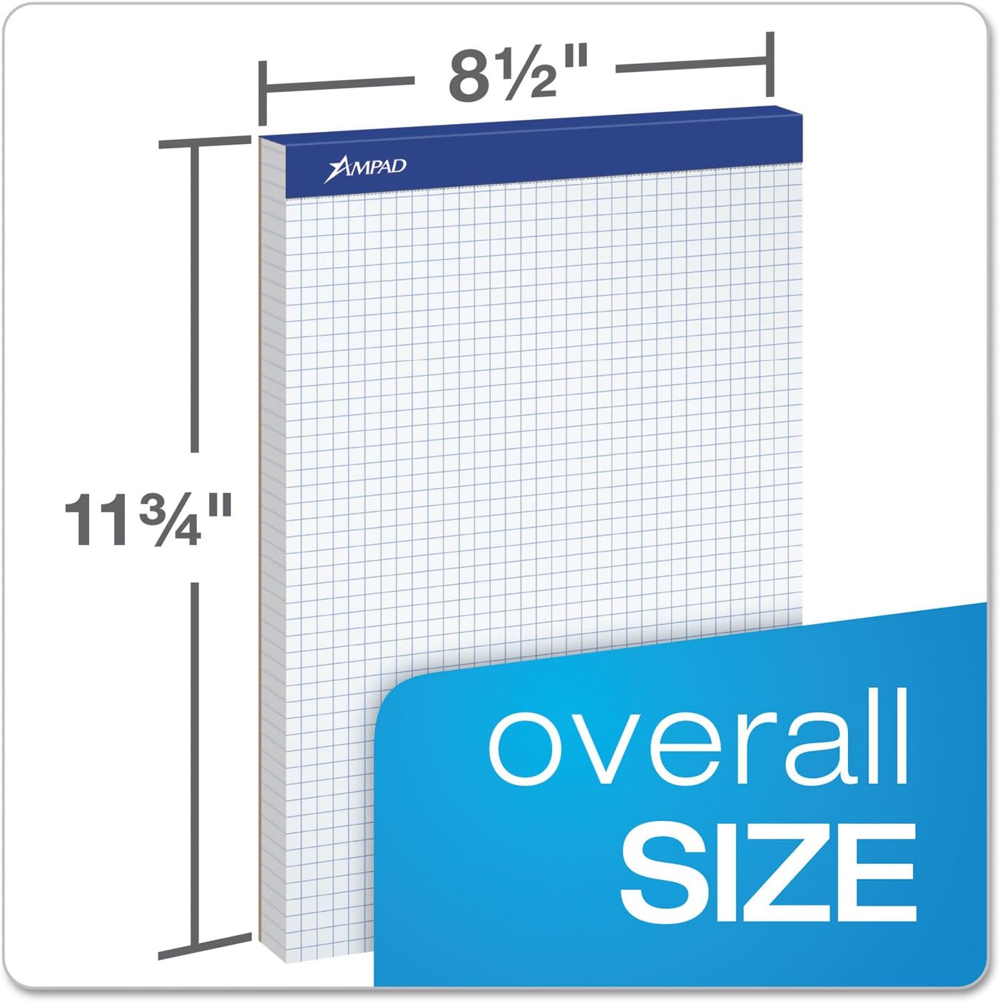 Ampad Evidence Quad Dual-Pad, Quadrille Rule, Letter Size (8.5 x 11.75), White, 100 Sheets per Pad (20-210)