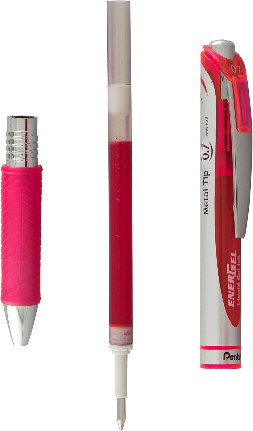 Pentel EnerGel RTX Retractable Liquid Gel Pen, (0.7mm) Metal Tip, Medium Line,Assorted Ink, 8-Pk (BL77BP8M1)