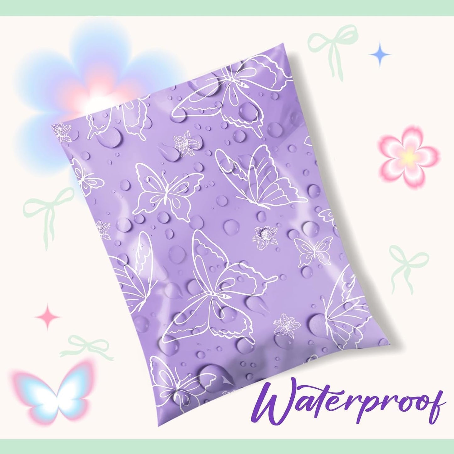Metronic Cute Poly Mailers 10x13" 50pc Small Shipping Bags, Strong Adhesive Mailers Poly Bags for Business, Waterproof Mailing Envelopes for Packing Shipping Clothes Gifts, Gradient BluePink