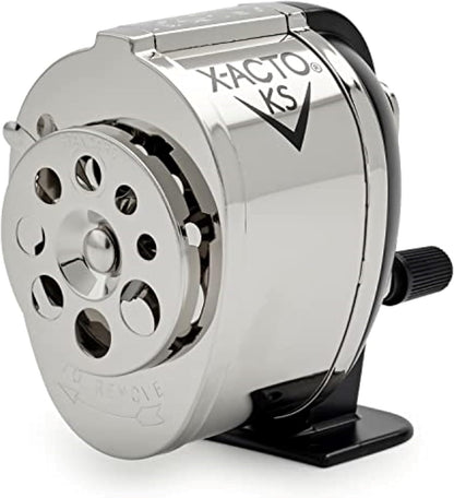 X-ACTO KS Manual Pencil Sharpener, Mountable, Metal, 1 Count - Classroom, Teacher Supplies, Adjustable for 8 Pencil Sizes