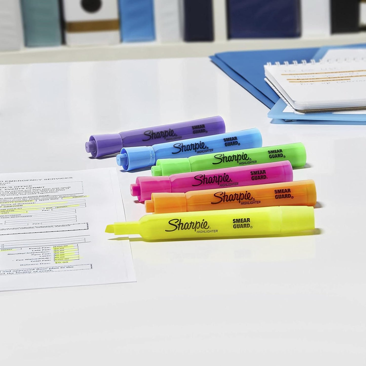 Sharpie Tank Style Highlighters, Chisel Tip, Fluorescent Pink, 12 Count