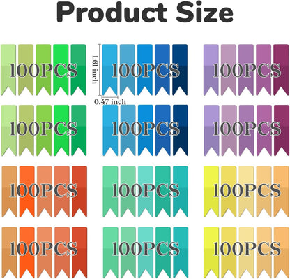 Temiary 1200 Pieces Transparent Sticky Index Tabs, Page Markers for Annotating, Translucent Morandi Arrow Flag Tab for Bookmarks Bible Tabs Notebook School Supplies