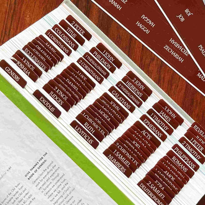 Thinkor Reposition Laminated Bible Tabs, Large Print Stickers, Easy to Read & Apply Bible Tabs for Women & Man (Earthy Brown)