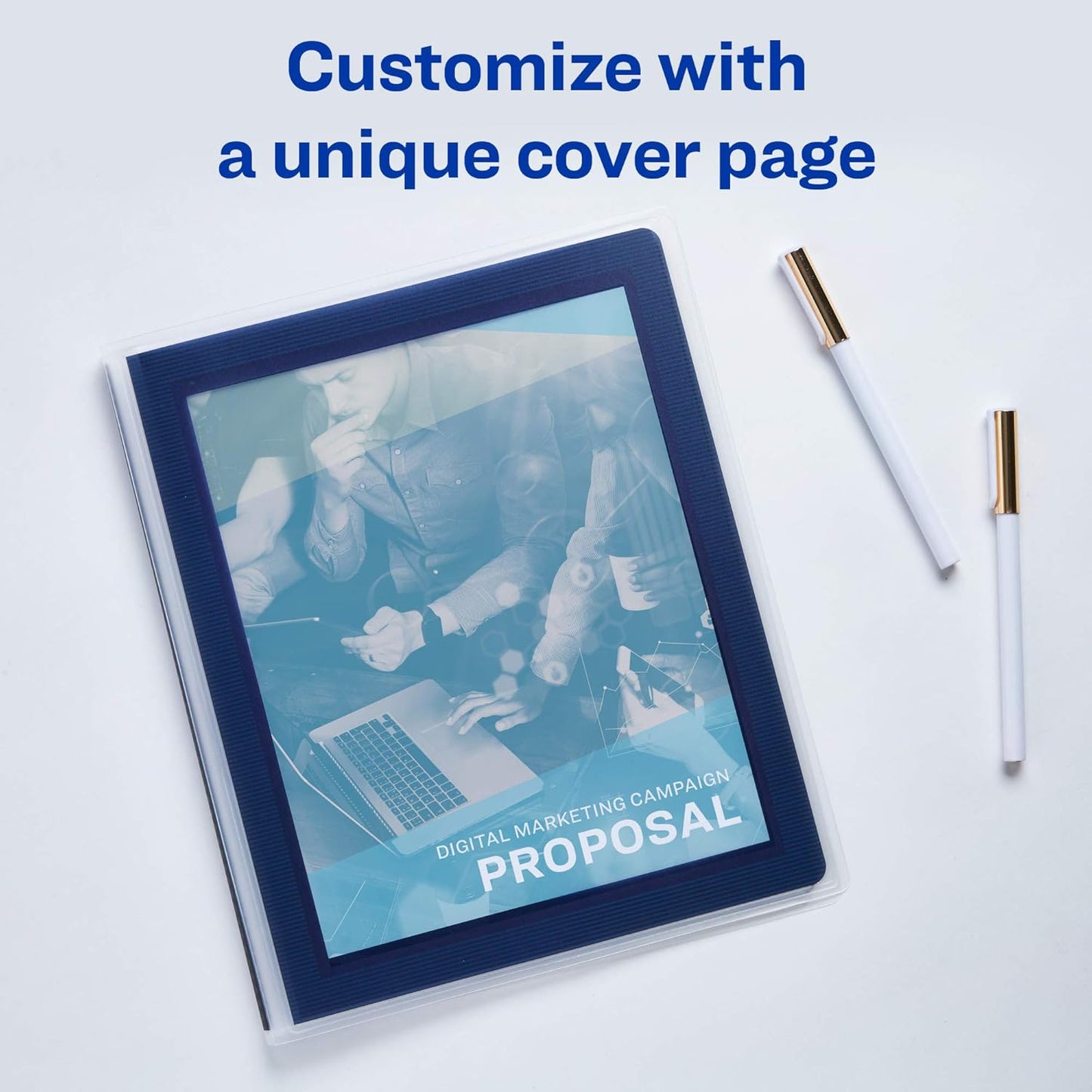 Avery Classic Presentation Book, Clear Front Window for Title Page, 12 Non-stick Pages, 1 White Book (47671)