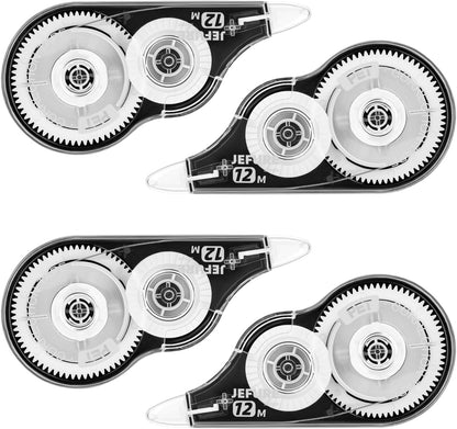 12 Pcs Correction Tape, 39.37 Ft White Wrong Out Tear-Resistant Bulk, Instant Corrections Easy to Use Applicator for School, Office, Note Taking, Journal (Tape Width 0.2 in，Clear)